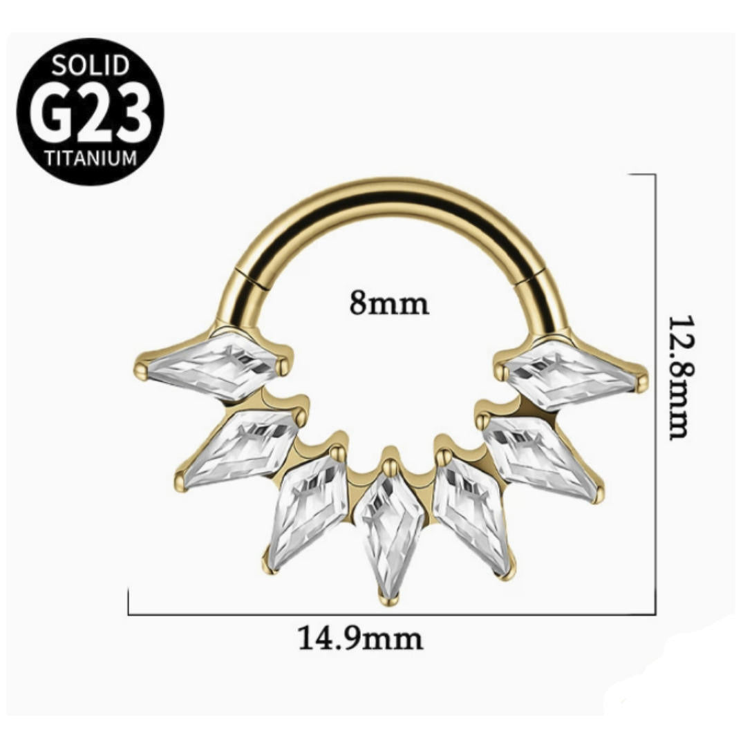 ASTM F136 Titanium Hinged Segment Clicker Daith & Septum – 1,2mm 8mm