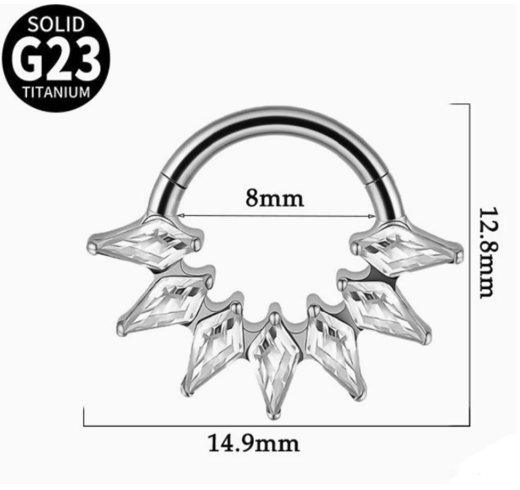 ASTM F136 Titanium Hinged Segment Clicker Daith & Septum – 1,2mm 8mm
