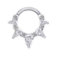 ASTM F136 Titanium Hinged Segment Clicker + Crystal CZ Daith & Septum – 1,2mm 8mm