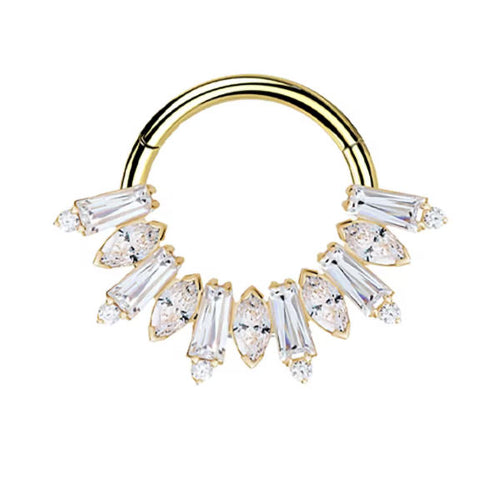 ASTM F136 Titanium Hinged Segment Clicker + Crystal CZ Daith & Septum – 1,2mm 8mm