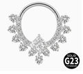 ASTM F136 Titanium Hinged Segment Clicker + Crystal CZ Daith & Septum – 1,2mm 8mm & 10mm