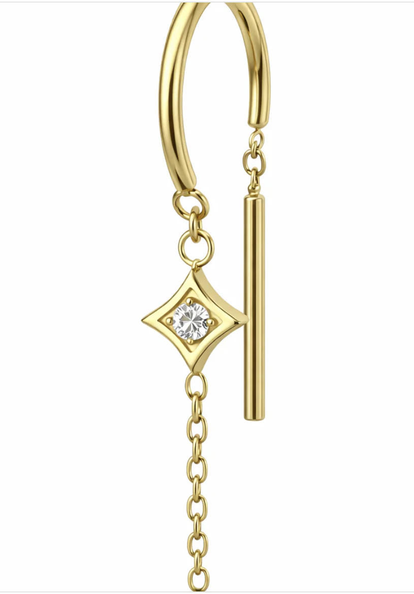 ASTM F136 Titanium Threader Dangle Earring – Ohr-Piercing 1,2mm 8mm & 10mm