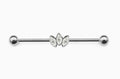 ASTM F136 Titanium Industrial Barbell – Glitzer Mitte | 38mm | 1,6mm | Gold & Silber