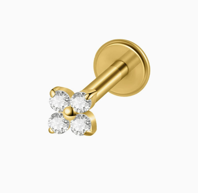 ASTM F136 Titanium Threaded Labret – 8mm | 1,2mm | Gold & Silber