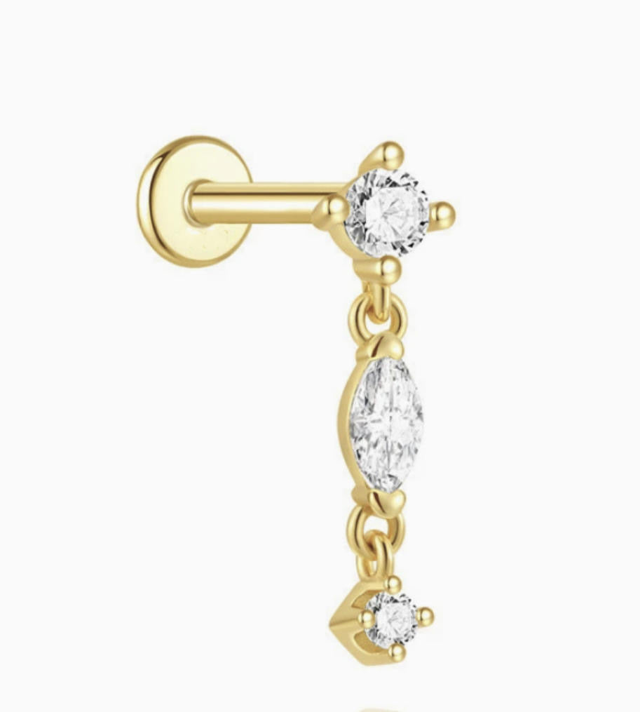 ASTM F136 Titanium Threaded Labret – Anhänger | 8mm | 1,2mm | Gold & Silber