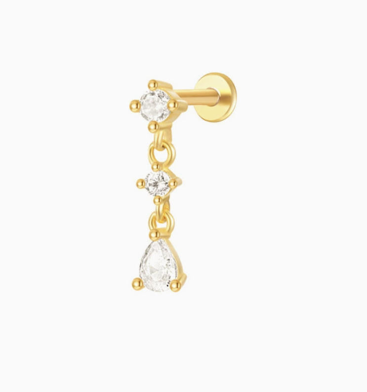 ASTM F136 Titanium Threaded Labret – Anhänger | 8mm | 1,2mm | Gold & Silber