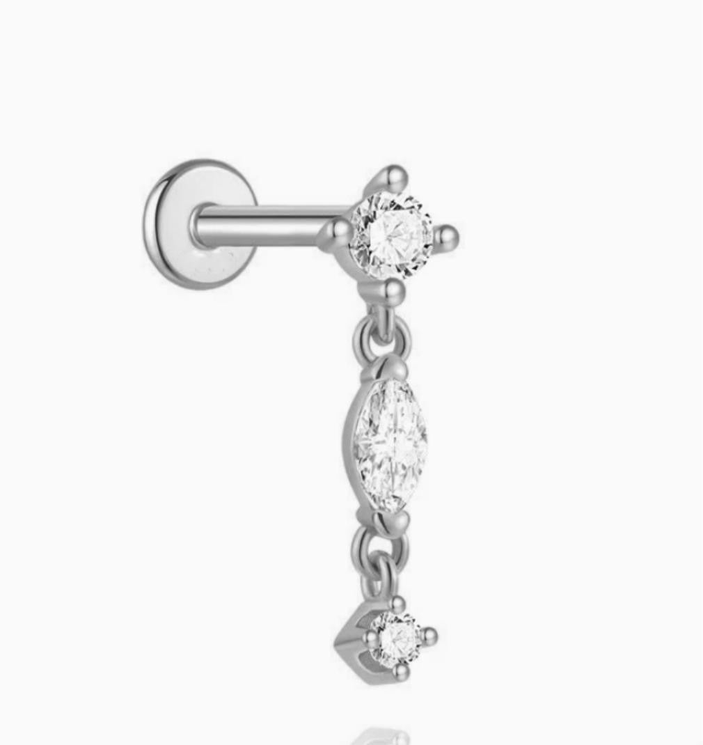 ASTM F136 Titanium Threaded Labret – Anhänger | 8mm | 1,2mm | Gold & Silber