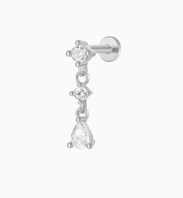 ASTM F136 Titanium Threaded Labret – Anhänger | 8mm | 1,2mm | Gold & Silber