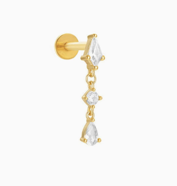 ASTM F136 Titanium Threaded Labret – Anhänger | 8mm | 1,2mm | Gold & Silber
