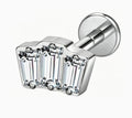 ASTM F136 Titanium Threaded Labret – Glitzer Stein | 8mm | 1,2mm | Gold & Silber