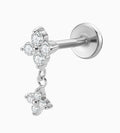 ASTM F136 Titanium Threaded Labret – Integrierter Anhänger | 8mm | 1,2mm | Gold & Silber