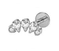 ASTM F136 Titanium Threaded Labret – Glitzer Steine | 8mm | 1,2mm | Gold & Silber