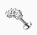 ASTM F136 Titanium Threaded Labret – Glitzer Steine | 8mm | 1,2mm | Gold & Silber