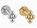 ASTM F136 Titanium Threaded Labret – 4 Kugeln | 8mm | 1,2mm | Gold & Silber