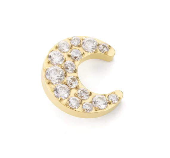 ASTM F136 Titanium Threaded Labret – Mond Design | 8mm | 1,2mm | Gold & Silber