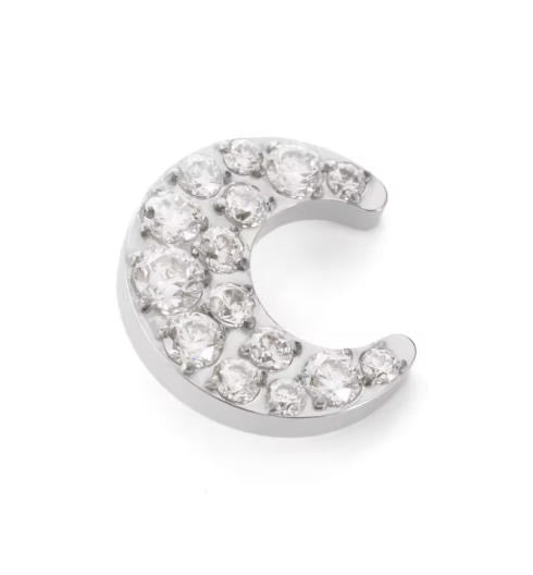 ASTM F136 Titanium Threaded Labret – Mond Design | 8mm | 1,2mm | Gold & Silber