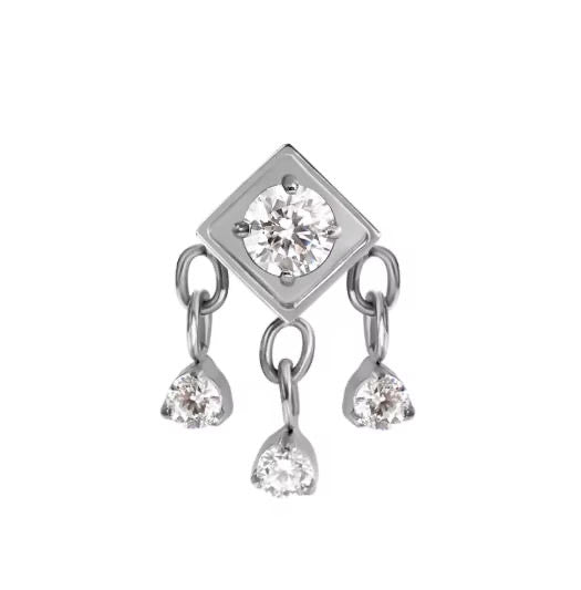 ASTM F136 Titanium Threaded Labret – Glitzer Steine | 8mm | 1,2mm | Gold & Silber