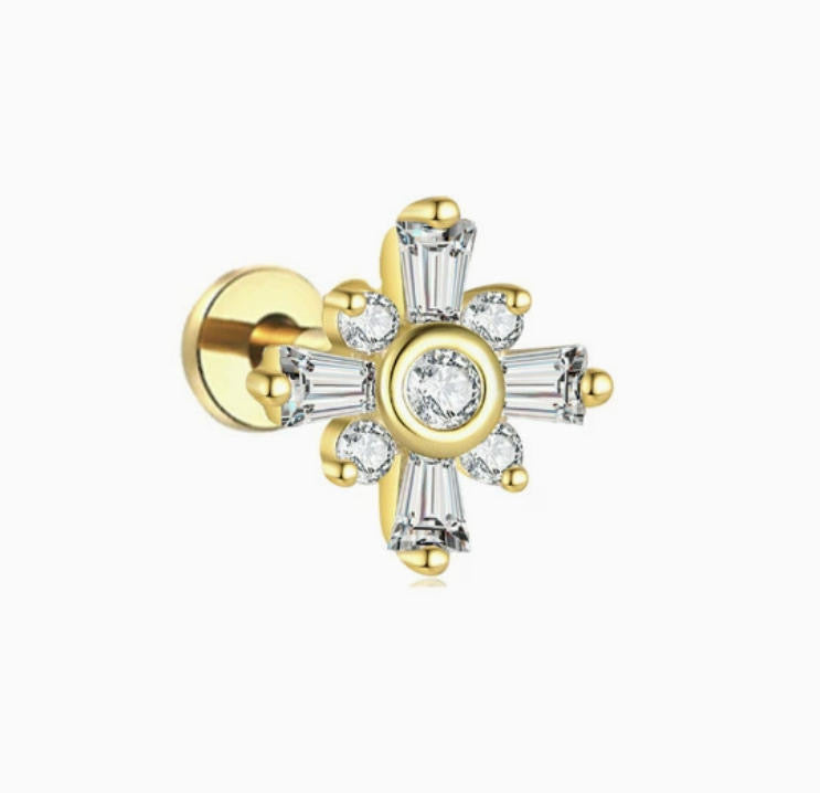 ASTM F136 Titanium Threaded Labret – Glitzer Steine