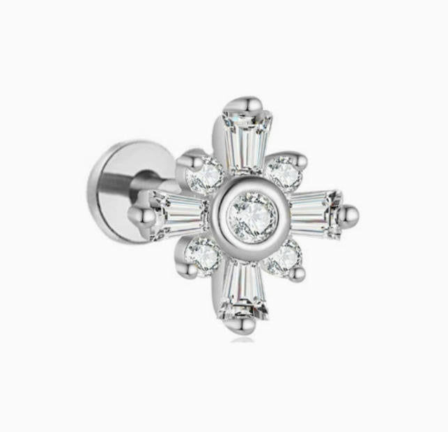ASTM F136 Titanium Threaded Labret – Glitzer Steine